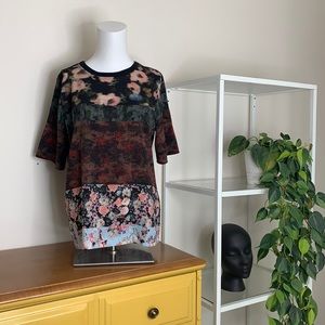 Topshop | Graphic short sleeve blouse